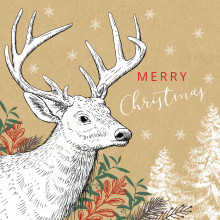 XE01011 10 Square Kraft Text Christmas Cards