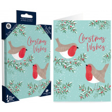 XF0513 Tom Smith 10 Recyclable Robin Boxed Xmas Cards
