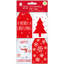 XF1209 Gift Tag Red and White 20's