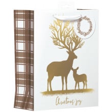 XE02817 Gift Bag Gold Stag Medium