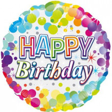 Happy Birthday Confetti Foil Balloon 18"