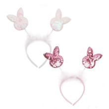 Sequin Bunny Head Bopper 2 Asst