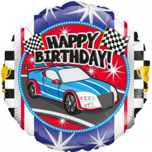 Birthday Sports Car Foil Balloon 18"