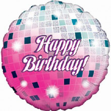 Birthday Glitter Ball Foil Balloon 18"