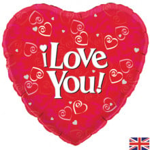 I love You Red Heart Foil Balloon 18"