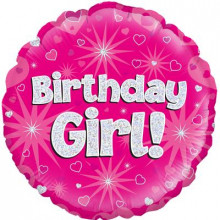 Birthday Girl Pink Foil Balloon 18"