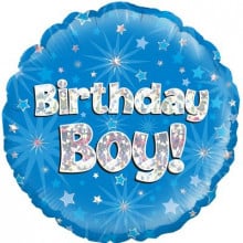 Birthday Boy Blue Foil Balloon 18"