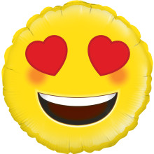 18" Emoji Heart Eyes Foil Balloon