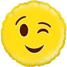 18" Emoji Wink Foil Balloon