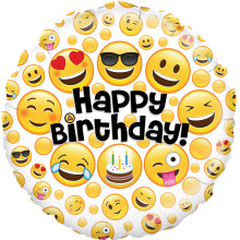 18" Emoji Birthday Foil Balloon
