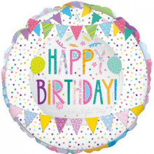 Birthday Bunting Foil Balloon 18"