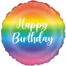 Birthday Rainbow Script Foil Balloon 18"