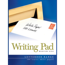 Letterbox White Writing Pad Medium 100 sheets