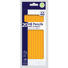 HB Pencils With Erasers Pack 20