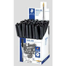 Staedtler Medium Black Stick 430 Pens Tub 50s