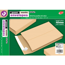 Envelopes C4 Gusset Manilla Peel & Seal 3s 324mm x 229mm 