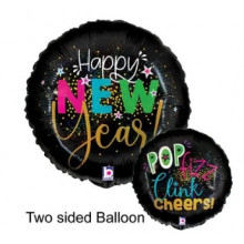 Foil Balloon New Year Pop Fizz 18"2 Side