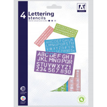 Lettering Stencils Pack 4 Asst