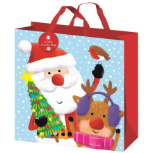XG2707 Gift Bag Woven Santa Square Cute