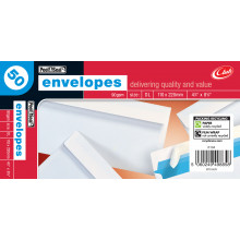 Envelopes Peel & Seal White 110 x 220mm DL 50's