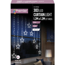 XF3510 303 LED White Star Curtain Light 1.2 x 1.2M Lit Area