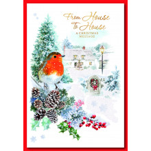 JXC0759 Hse to Hse Robins Christmas Card