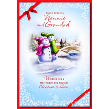 JXC0615 Nannie+Grandad Cute 50 Christmas Cards