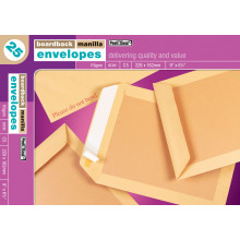 C5 Boardback Peel and Seal Manilla Envelopes 229mm x 162mm 