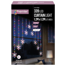 XF3511 339 LED Snowflake Curtain Light 1.2 M x 12.M Lit Area