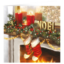 XE01009 10 Square Indoor Scene Christmas Card