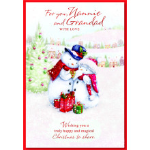 JXC1271 Nannie+Grandad Cute 50 Christmas Cards