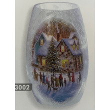 Snowy House Vase Scene 13cm