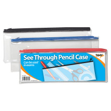 Clear Pencil Case Large 30x12.5cm Asst