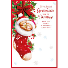 JXC1645 Grandson & Partner Cute Christmas Cards C50 SE30336