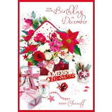 JXC1751 December Birthday Female Christmas Card SE30337