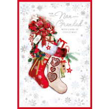 JXC1649 Nan & Grandad Traditional Christmas Card 50 SE30409