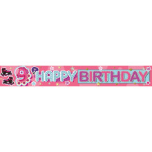 Party Banner 2.7m Age 9 Girl