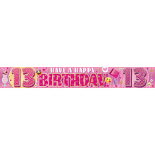 Party Banner 2.7m Age 13 Girl