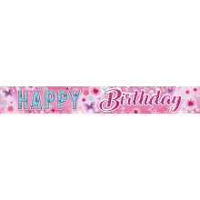 Party Banner 2.7m Floral Butterflies