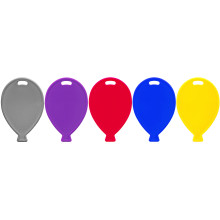 Plastic Balloon Shaped Weights 5 Asst Primary Colours