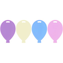 Plastic Balloon Shaped Weights 4 Asst Pastel Colours