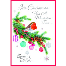 JXC1810 Open Robins C50 Christmas Card SE31382