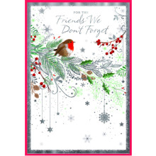 JXC2179 Friends We Don't Forget Robins C50 Christmas Card SE31400