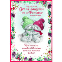 JXC2840 Grand-daughter & Partner Cute C50 Christmas Card SE32144