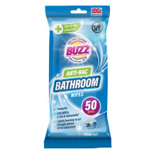 Buzz Anti-Bac Bathroom Wipes Ocean Surf 50 Pack