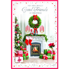 JXC2895 Good Friends Trad C50 Christmas Card SE32159