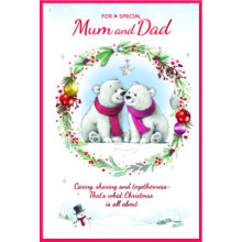 JXC2734 Mum & Dad Cute C75 Christmas Card SE32186