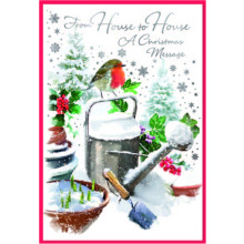JXC3033 House To House Robins C50 Christmas Card SE32220