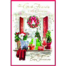 JXC2896 Good Friends Trad C50 Christmas Card SE32221