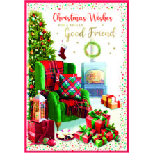 JXC2856 Good Friend Male Trad C50 Christmas Card SE32237
